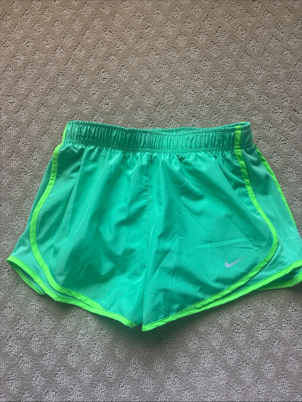 Nike Women’s Teal Athletic Shorts with Neon Trim